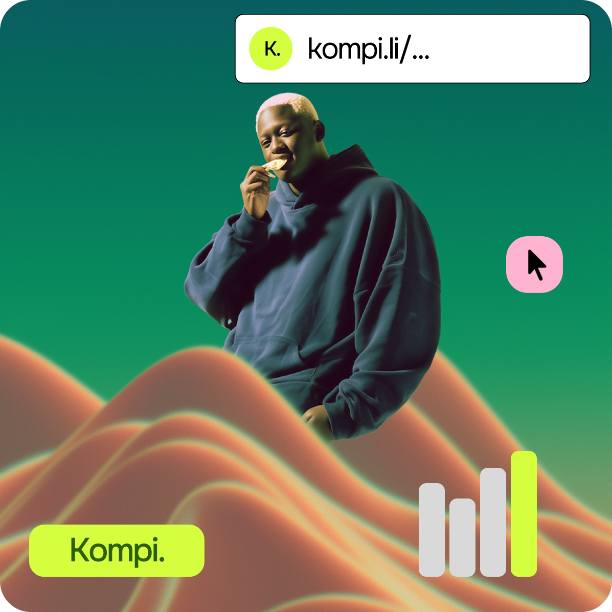 Kompi dashboard with QR analytics and links